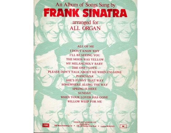 7807 | An Album of Songs Sung by Frank Sinatra - Arranged for All Organ