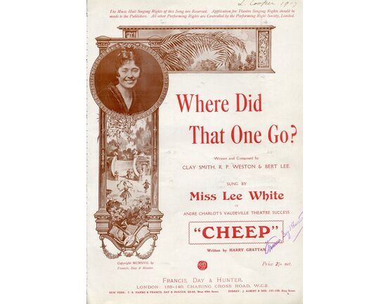 7807 | Where Did That One Go - Song featuring Miss Lee White in "Cheep"