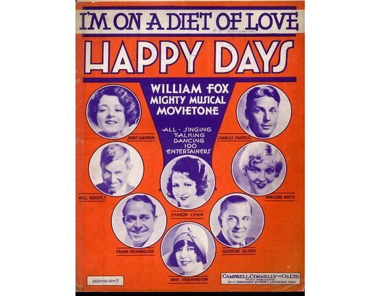 7808 | I'm on a Diet of Love - Song from the Film "Happy Days" - Featuring Janet Gaynor, Will Rodgers, Frank Richardson, Sharon Lynn, Ann Pennington, George Olsen, Marjorie White, Charles Farrell