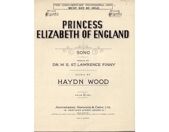 7809 | Princess Elizabeth of England - Song in the key of B flat major