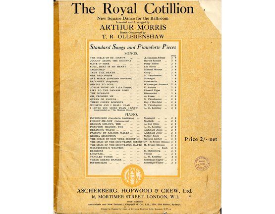 7809 | The Royal Cotillion - New Square Dance Invented and Arranged by Arthur Morris (with Instructions)