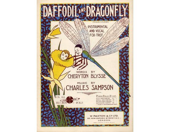 7814 | Daffodil and Dragonfly - Instrumental and Vocal Fox-trot - For Voice and Piano - Paxton's edition No. 50651