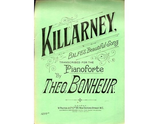 7814 | Killarney - Balfe's Beautiful Song - Transcribed for the Pianoforte - Paxton edition No. 1277