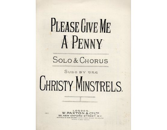 7814 | Please Give Me a Penny - as performed by The Christy Minstrels
