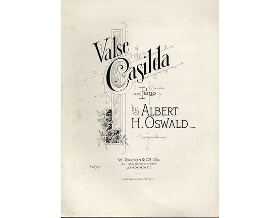 7814 | Valse Casilda - For Piano - Paxton edition No. 1672