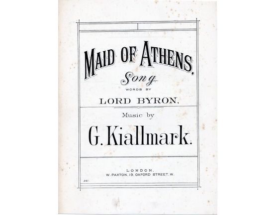 7816 | The maid of Athens  -  For the pianoforte