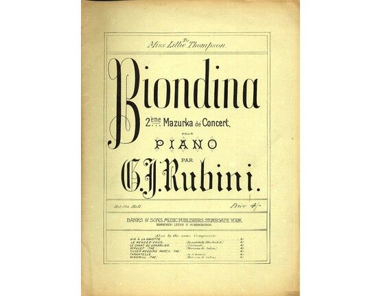 7817 | Biondina 2eme Mazurka de Concert pour Piano