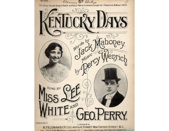 7823 | Kentucky Days - Song featuring Miss Lee White and Geo. Perry