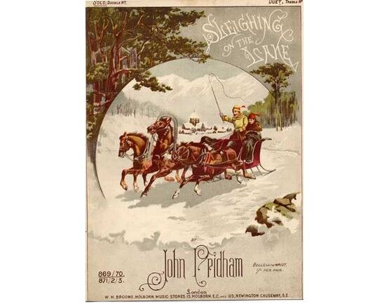 7825 | Sleighing on the Lake -  Piano Duet - Descriptive Canadian Sleigh Drive - Printed by Henderson & Spalding