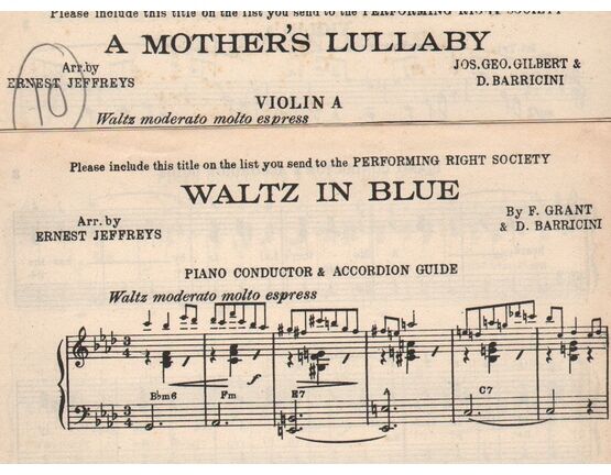 7830 | DANCE BAND with Vocals:- (a) Waltz in Blue  &  (b) A Mother's Lullaby