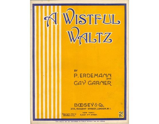 7834 | A Wistful Waltz - For Piano Solo