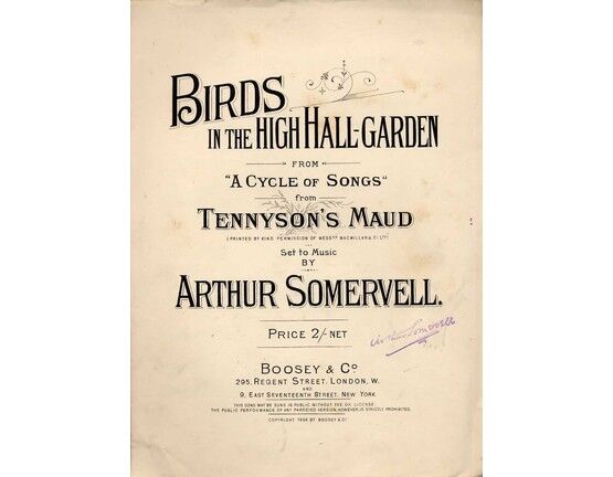 7834 | Birds in the High Hall Garden - Song from "A Cycle of Songs" from Tennyson's Maud