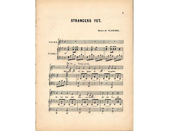 7834 | Strangers Yet - Song - In the key of E flat major for low voice
