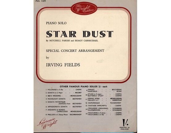 7838 | Star Dust - Piano Solo - Special Concert Arrangement for Piano