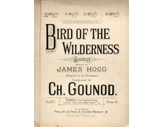 7841 | Bird Of The Wilderness - Song in the Key of E Flat Major - Adapted to "Le Ruisseau"