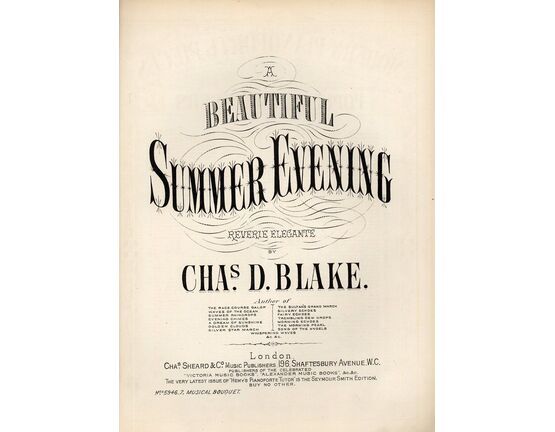 7842 | A Beautiful Summer Evening - Reverie Elegante for Piano