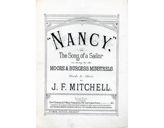 7842 | "Nancy" or The Song of a Sailor - Musical Bouquet No. 7826 - Sung by the Moore & Burgess Minstrels