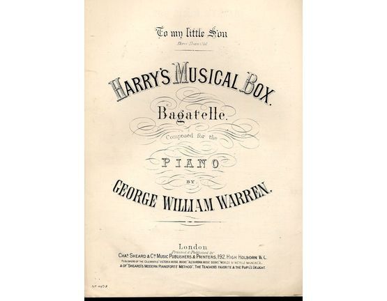 7843 | Harry's Musical Box - Bagatelle for the Piano - Musical Bouquet No. 4107