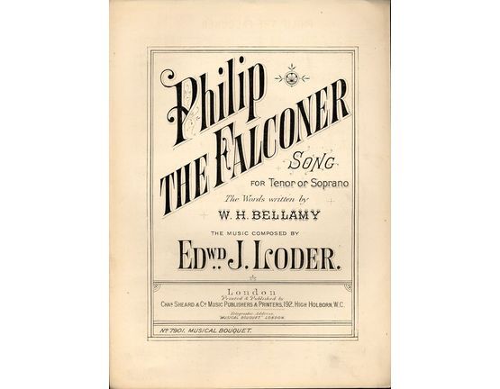 7843 | Philip the Falconer - Song for Tenor or Soprano - Musical Bouquet No. 7901