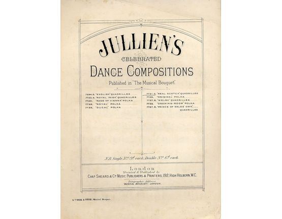 7843 | Real Scotch Quadrilles - Jullien's Celebrated Dance Compositions published in Musical Bouquet - Musical Bouquet No. 7721 and 7722