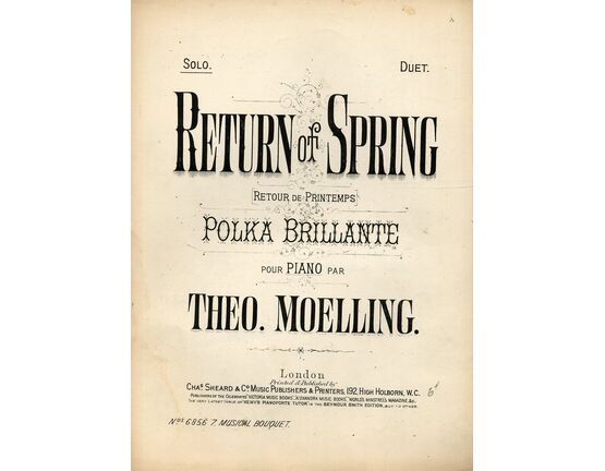 7843 | Return of Spring - Retour De Printemps Polka Brillante - Pour Piano Par