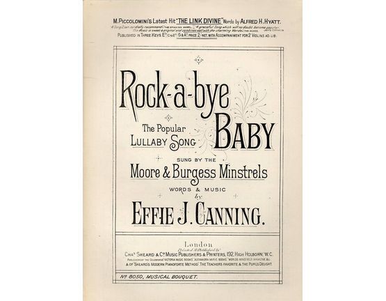 7843 | Rock a bye Baby - The Popular lullaby Song - As sung by the Moore & Burgess Minstrels - Musical Bouquet No. 8050