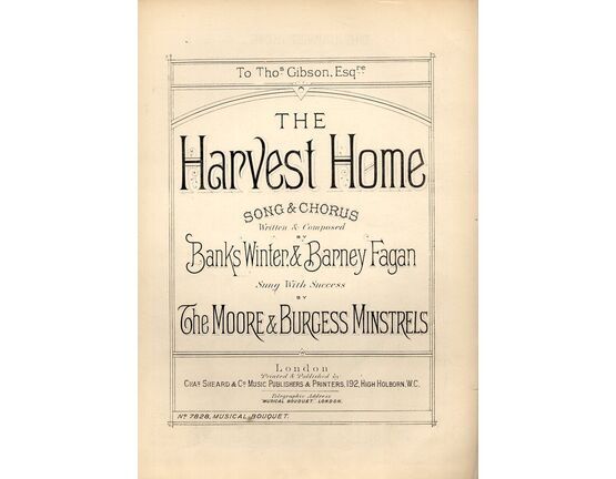 7843 | The Harvest Home - Song & Chorus - Sung With Success by The Moore & Burgess Minstrels