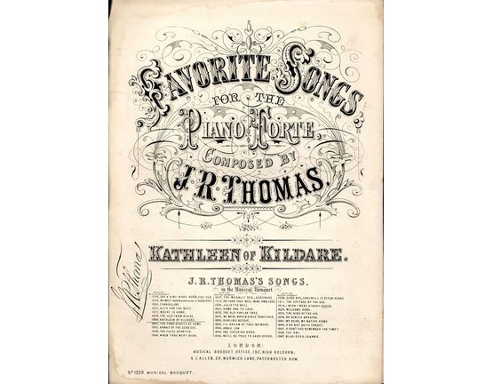 7845 | Kathleen of Kildare - Favorite Songs for the Piano Musical Bouquet Series No. 1889