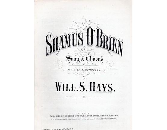 7845 | Shamus O'Brien - Song & Chorus - Musical Bouquet No. 6483
