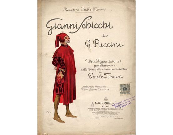 7855 | Gianni Schicchi - Transcription for Pianoforte - Ricordi edition No. 117985