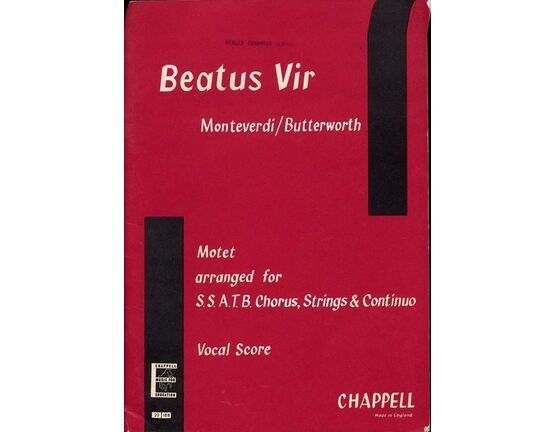 7857 | Beatus Vir - (Psalm 112) - Motet for Choir and orchestra - Arranged for S.S.A.T.B. Voices, Strings and Continuo - Vocal Score