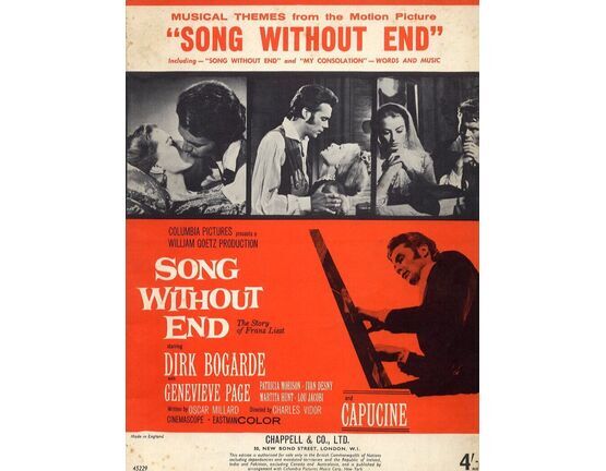 7857 | Musical themes from "Song Without End" - (The story of Franz Liszt) - Illustrated with photographs From the Columbia Picture - featuring starring Dirk Bogarde with Genevieve Page