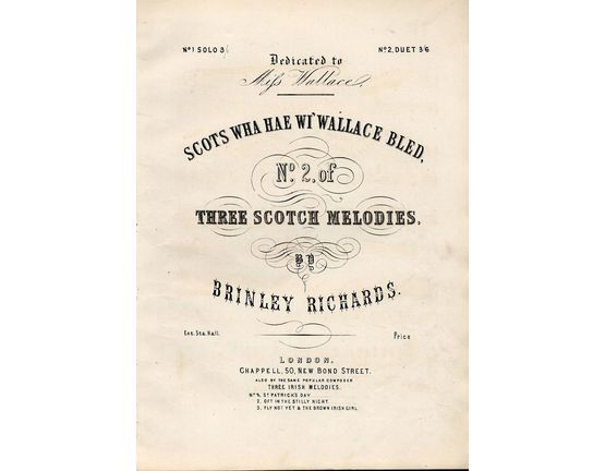 7857 | Scots wha hae wi' Wallace bled - No. 2 of Three Scotch Melodies - For Piano Solo - Dedicated to miss Wallace
