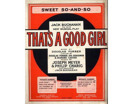 7857 | Sweet so and so - Song from the Jack Buchanan Musical Play "Thats a Good girl"