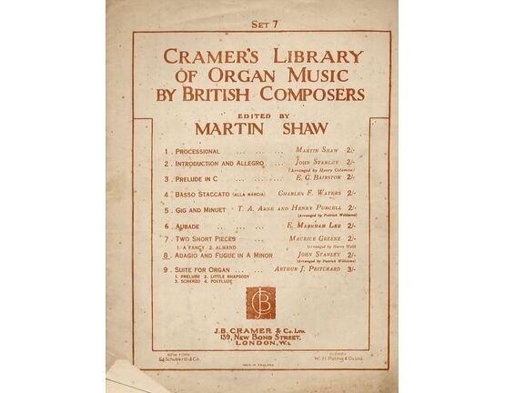 7862 | Adagio and Fugue in A Minor - Piece No. 8 from Set 7 of Cramer's Library of Organ Music by British Composers