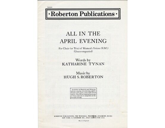 7863 | All In The April Evening - For a Trio of Women's Voices