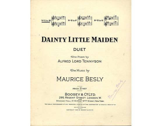 7863 | Dainty Little Maiden - Vocal Duet - No. 1 in Key of E flat