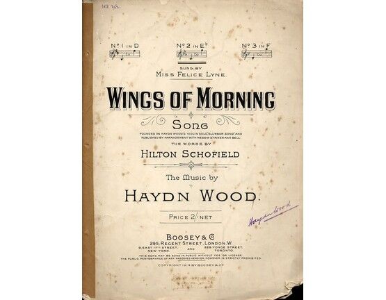 7863 | Wings of Morning - Song In the Key of E Flat Major for Medium Voice
