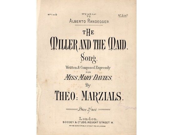 7864 | The Miller and the Maid - Song in the Key of F Major for High Voice - Written for Miss Mary Davies