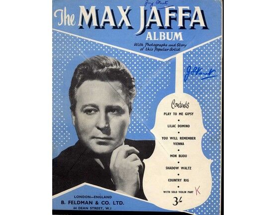 7871 | The Max Jaffa Album - Songs & Piano Solos - Featuring Max Jaffa