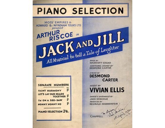 7872 | Arthur Riscoe in Jack and Jill All Musical to tell a Tale of Laughter - Piano Selection