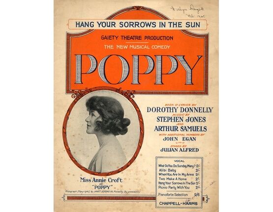 7872 | Hang Your Sorrows In The Sun - Song from The New Musical Comedy Poppy - Featuring Miss Annie Croft