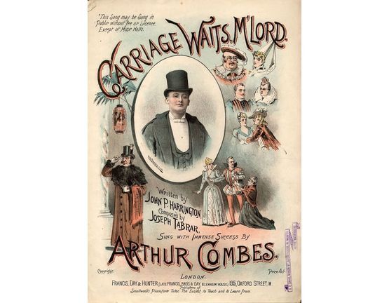 7880 | Carriage Waits, M'Lord - Sung with Immense Success by Arthur Combes