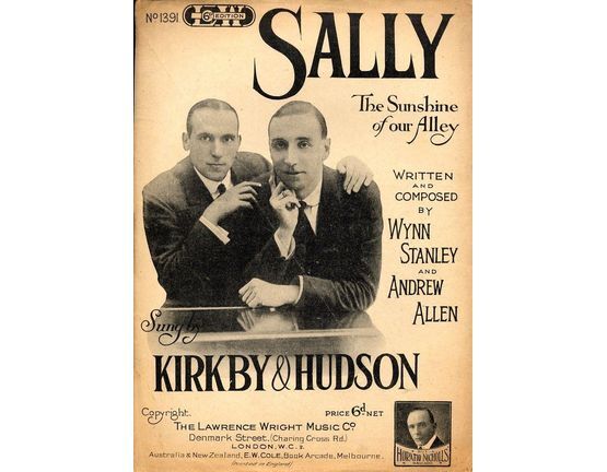7885 | Sally The Sunshine of our Alley - As performed by Fred Barnes, Kirkby and Hudson, Daisy Taylor