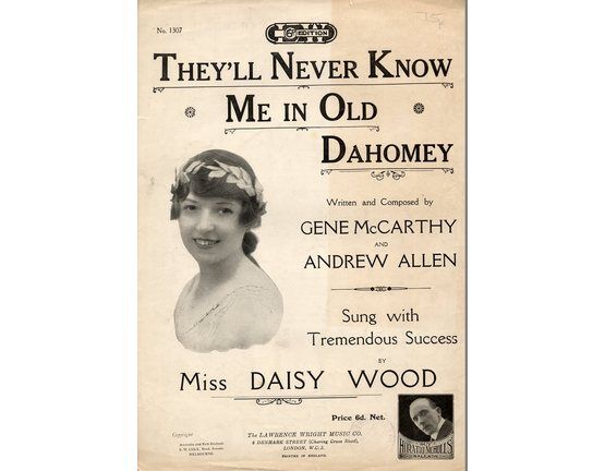 7885 | They'll Never Know Me in Old Dahomey - Featuring  Miss Daisy Wood
