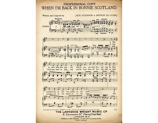 7885 | When I'm Back in Bonnie Scotland - Professional Copy - Song