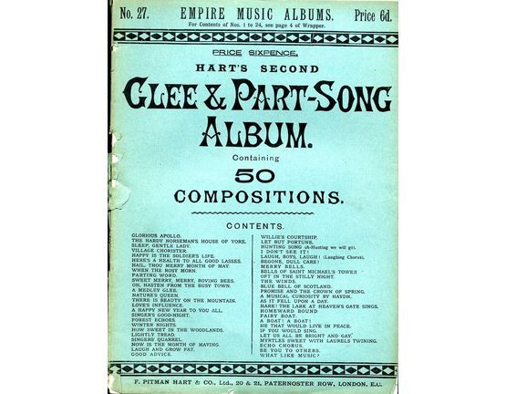 7893 | Hart's Second Glee & Part Song Album - 50 Compositions (not full versions) - Empire Music Albums Series No. 27