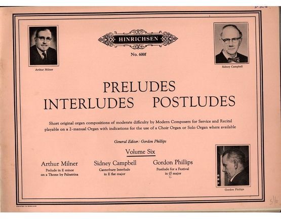 7911 | Preludes Interludes Postludes - A new Series of original compositions of moderate difficulty Hinrichsen Edition 600f