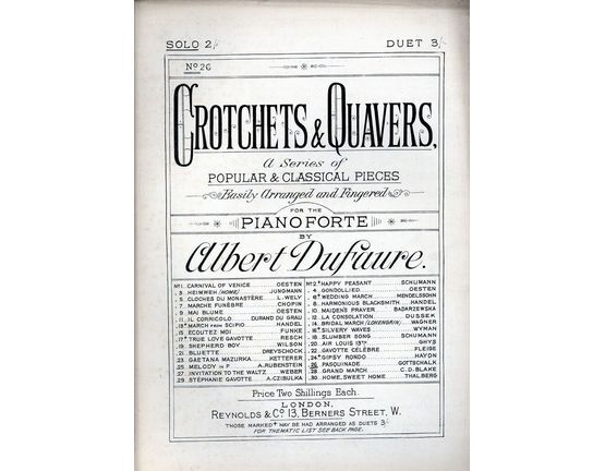 7940 | Pasquinade for Pianoforte Solo - Crotchets & Quavers Series of Popular & Classical Pieces No. 26