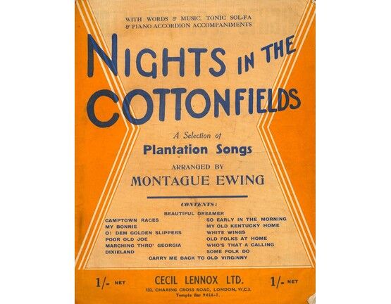 7946 | Nights in the Cottonfields - A Selection of Plantation songs with Words & Music, Tonic Sol-Fa & Piano Accordion accompaniments